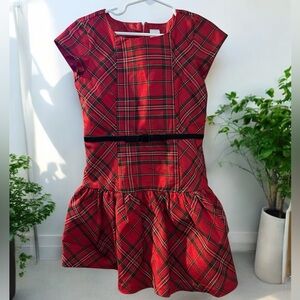 Gymboree Red and Black Fit and Flare Dress with Cap Sleeves